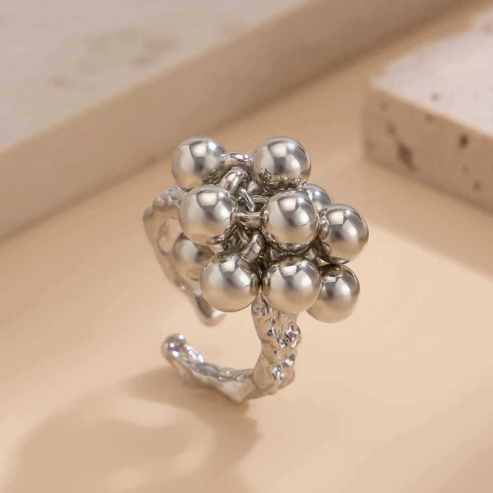 AETEEY Fashion Simple CCB Small Ball Ring for Women Men 2025 Punk Hip Hop Metal Open Finger Ring Female Jewelry GiftXJ250110