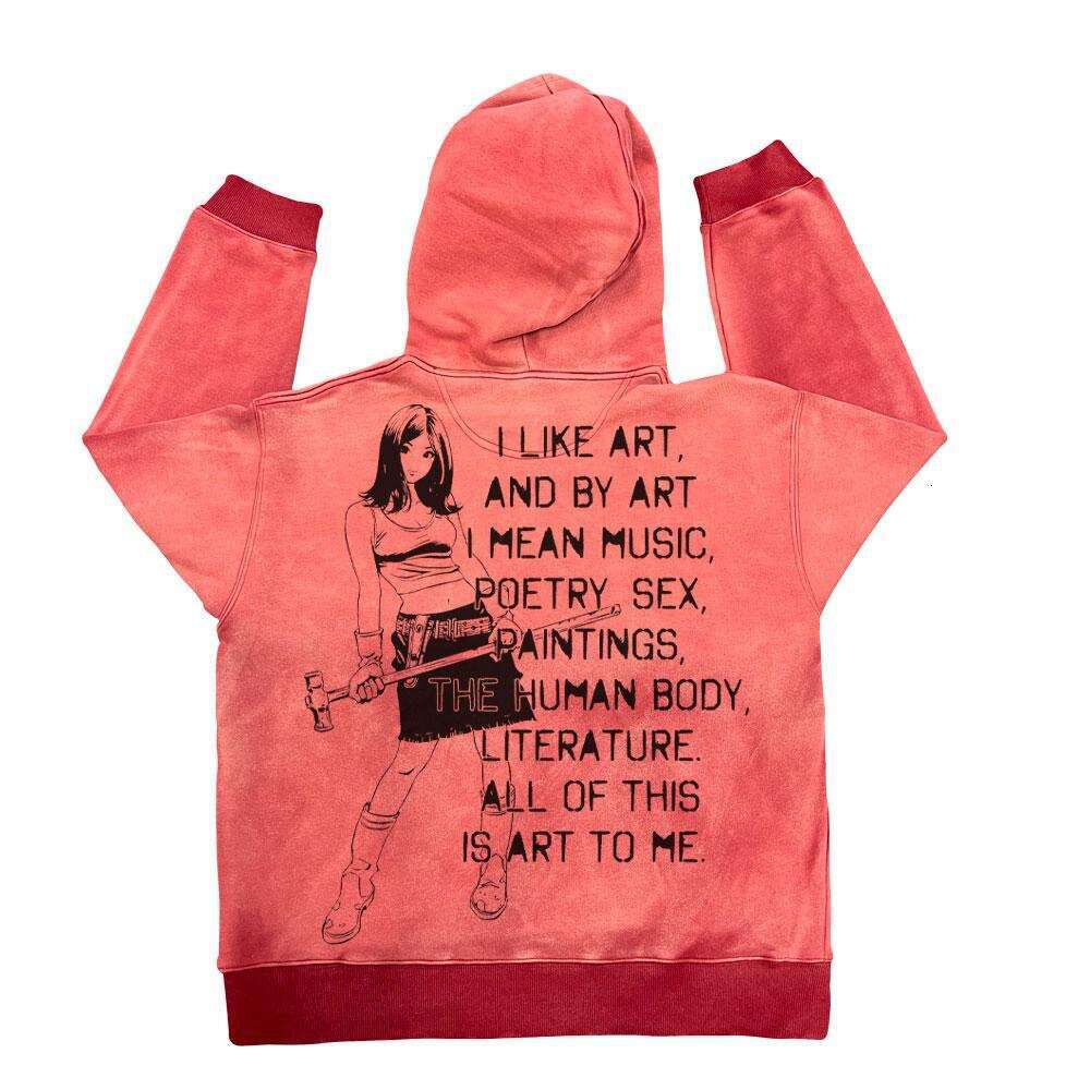 Inspiration American Street Fighter Cartoon Character Print Graffiti Hoodie for Men and Women Couple Hoodies