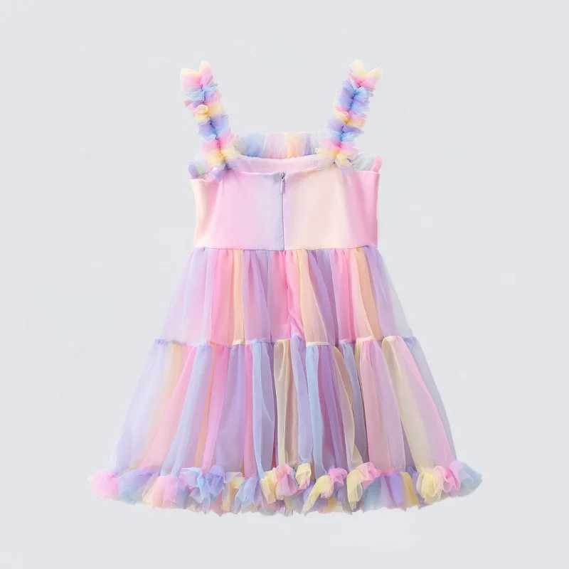 Baby girl Tutu dress sleeveless shoulder strap rainbow princess girl birthday party costume Childrens Halloween party costume W250111