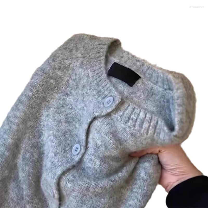 Women's Sweaters Korean Style Milk Fufu Grey Raccoon Velvet Knitted Cardigan Spring And Autumn Soft Waxy Lazy Sweater Coat High-grade Top