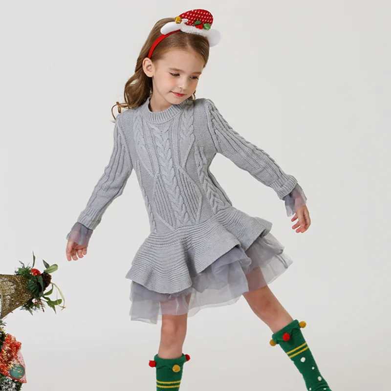 2023 Girls Christmas Dress Tutu Dress Winter Childrens Sweater Princess Par Clothing Autumn Childrens Sweater W250111