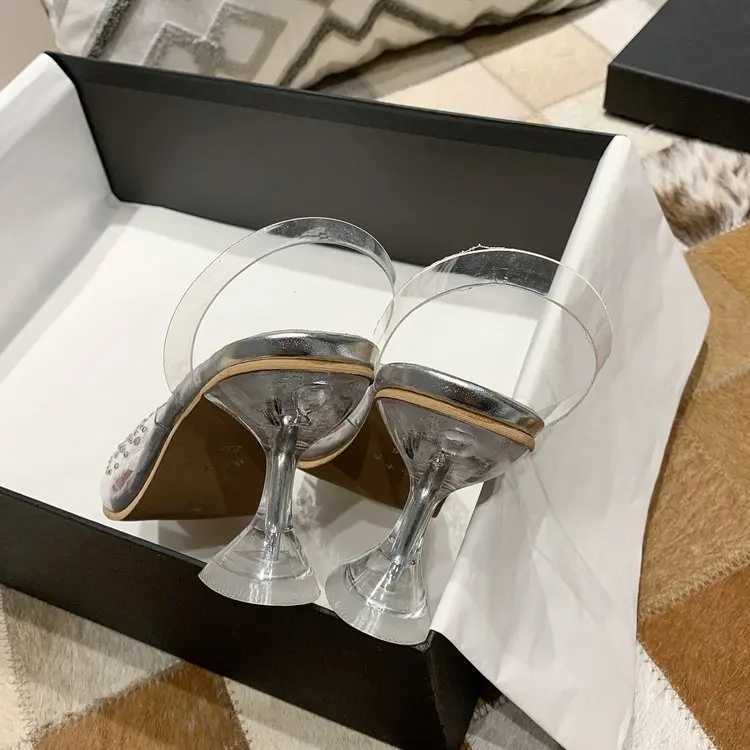 New Arrival Crystal transparent womens sandals comfortable womens peeping toe party sandals high heels non slip shoes T250110