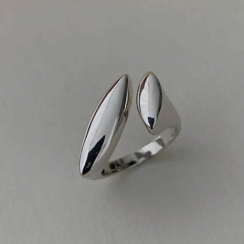 Geometric Irregular Liquid Lava Droplet Shape Female Open Ring Vintage Silver Metal Ring Personalized Jewelry W250111