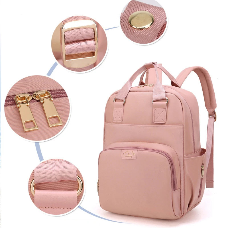 Mommy Diaper Bags Baby Stroller Bag Mother Maternity Backpacks Solid Color Waterproof Large Capacity Convenient Baby Nappy Bags 250106