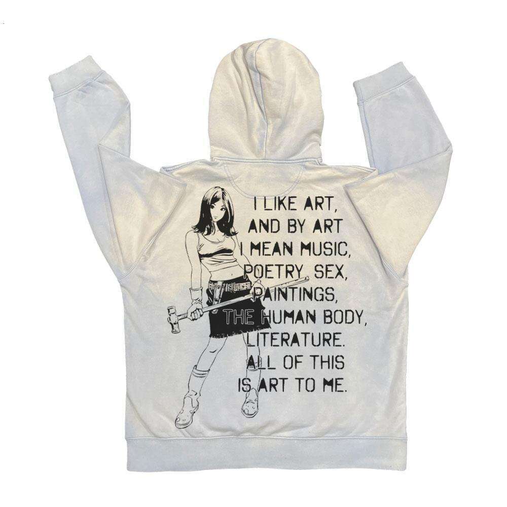 Inspiration American Street Fighter Cartoon Character Print Graffiti Hoodie for Men and Women Couple Hoodies