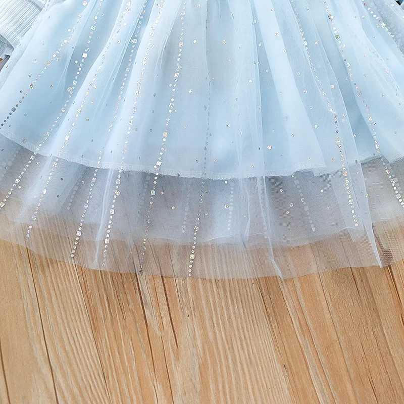 Girls casual dress long sleeved princess dress childrens clothing girls aged 2 to 6 childrens dress evening dress elegant W250111