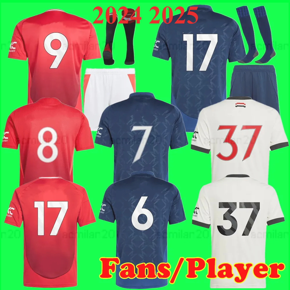 24-25 FERNANDES RASHFORD MAINOO GARNACHO BRUNO HOME Away 3rd Child RED Tops kit Kids Men Fans Payer MARTINEZ ANTONY YORO HOJLUND MOUNT DELIGT B FERNANDES HOJL UNDs 666