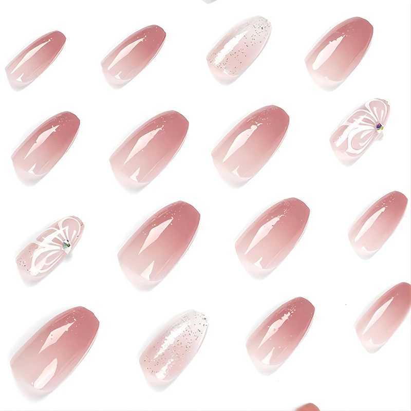 24Pcs Long-wearing Butterfly Rhinestone Nail Stickers with Gradient Sparkling Glitters for Stunning Nail ArtXJ250110