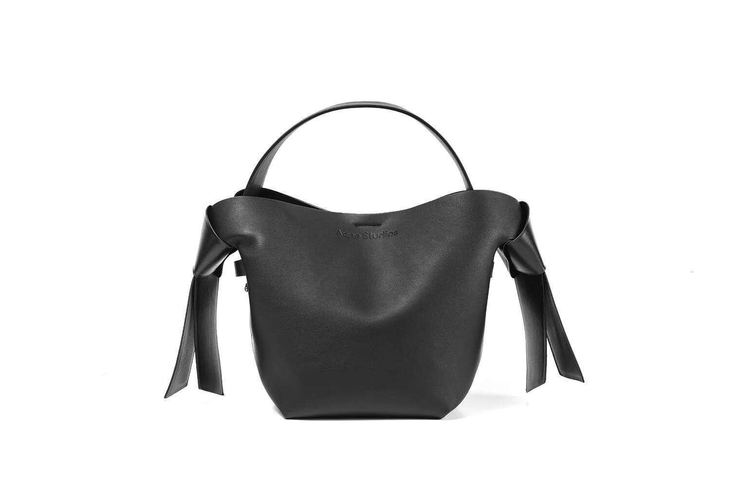 SEMALAYA New Fashion Niche Design Women's Leather Simple Bow Shoulder Crossbody Tote Bucket Bag