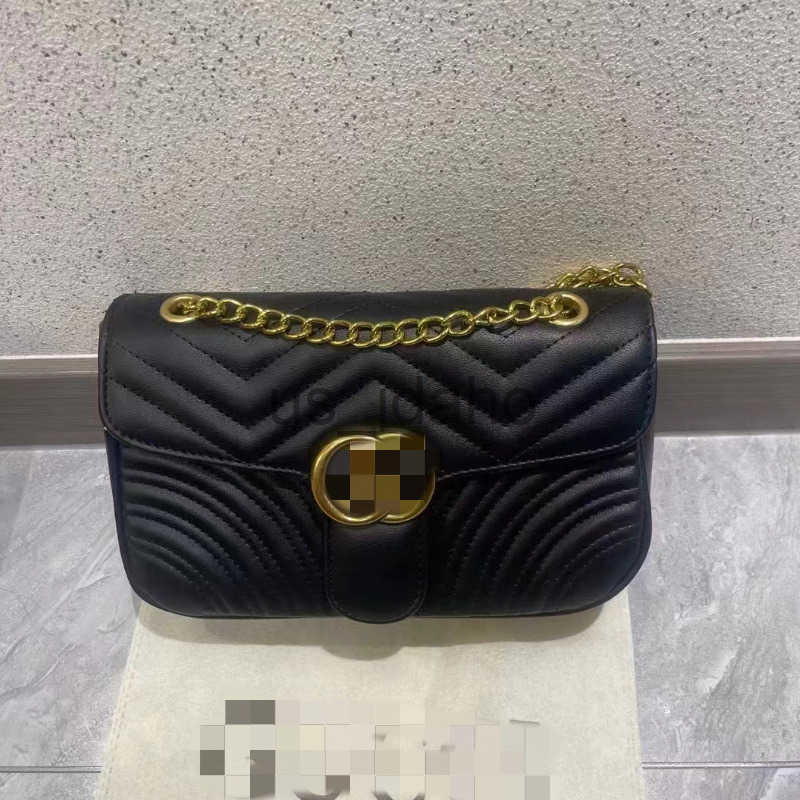 Cross Body Antique Malmon Chain Womens Bag with Embroidered Thread and Wave Pattern Single Shoulder Diagonal Cross Bag J250111