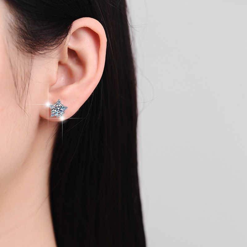 Sale Silver Sterling Stone Price On Jewellery Studs Wife Ct Moissanite Women Buy 1ct Cheap Jewelry Moissanite Earrings