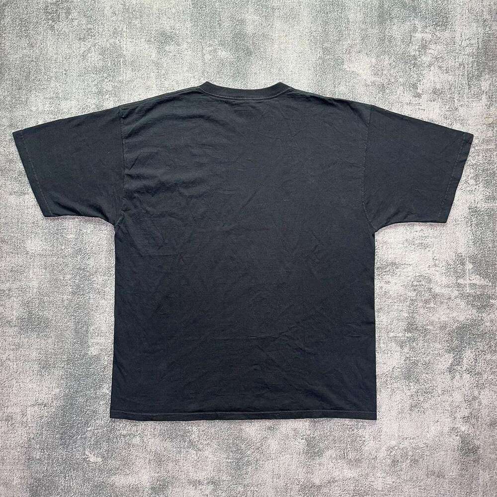 Inspiration American eye print washed distressed short sleeved T-shirt street trend versatile half sleeve