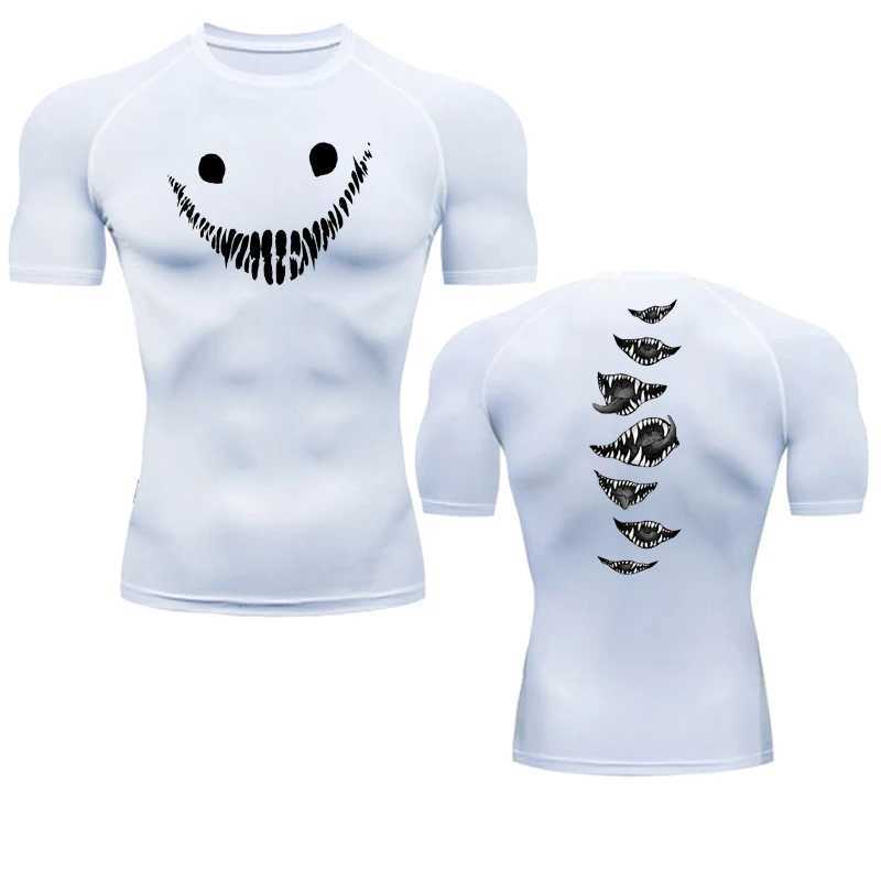 Running T-shirt mens short sleeved compression shirt summer quick drying top black bodybuilding muscle shirt breathable gym W250111