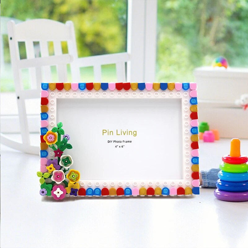 Pinliving 1PC Flower Graden Photo Frame,Simple Color Block DIY Picture Frame For Home Decoration,Family Activity Gift H260306
