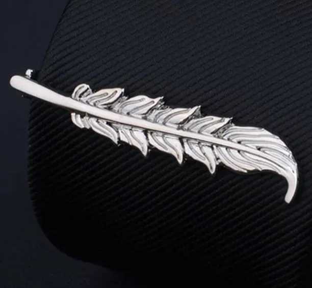 Mens Tie Clip TOMYE LDJ24001 Fashion Feather She Copper Gold Silver Necklace Buckle Tie Pin Jewelry W250111