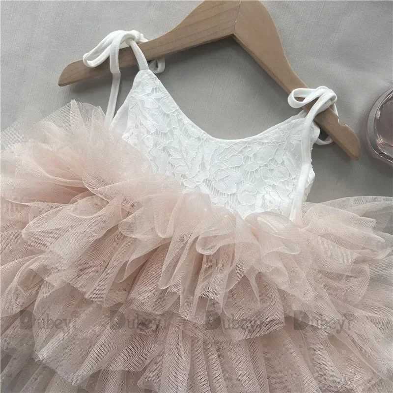 Preschool Girl Lace Tutu Childrens Dress Cute Layered Ruffle Vestidos Fashion Baby Birthday Par Dress Boutique Clothing W250111