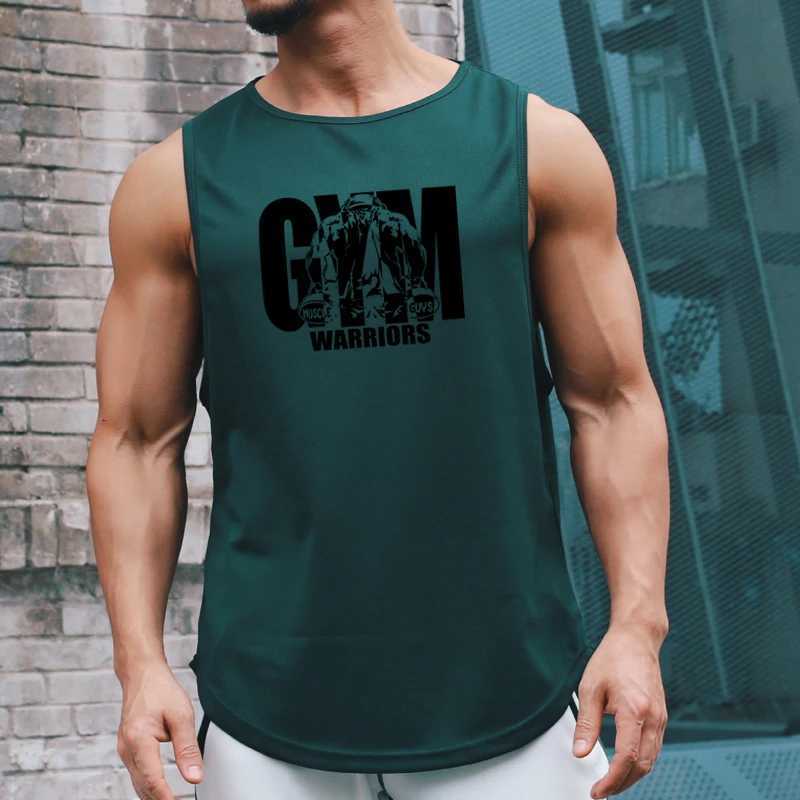 Summer mesh quick drying gym fitness vest mens casual moisturizing tight fitting sleeveless fitness vest W250111