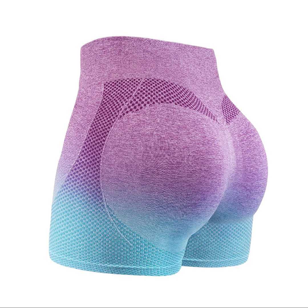 Womens Gradient Seamless Shorts WOMENS Breathable and Sweat Resistant Peach Buttocks Tight Fitting High Waisted Elastic YogaXJ250111