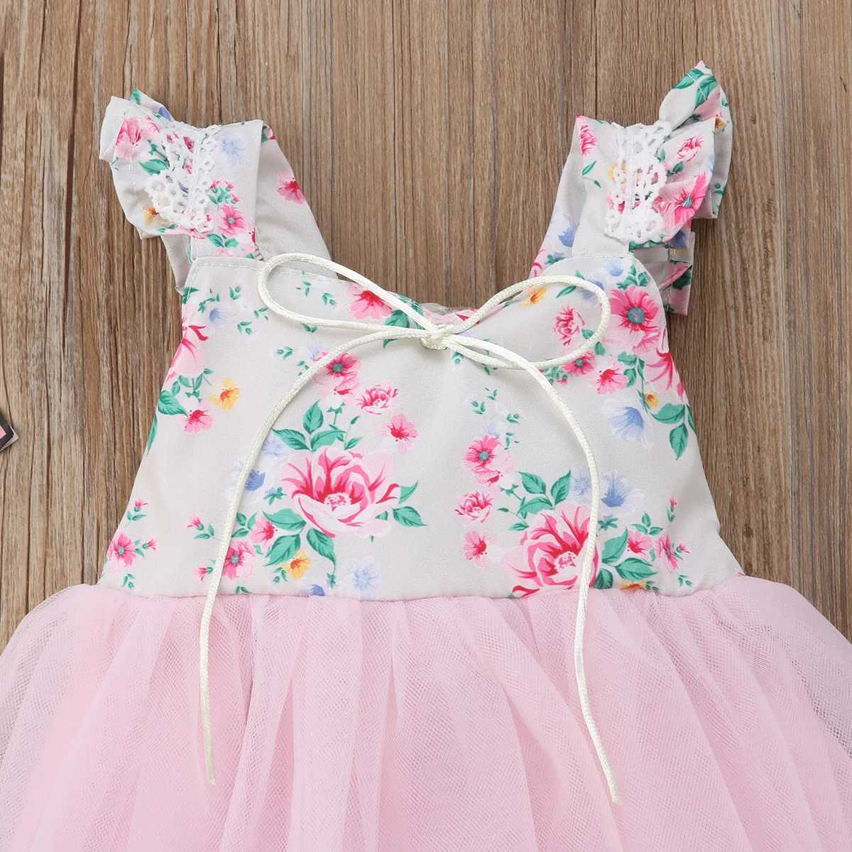 1-7 year old childrens girl princess evening dress Par wedding birthday chiffon Tutu dress baby girl summer long skirt W250111