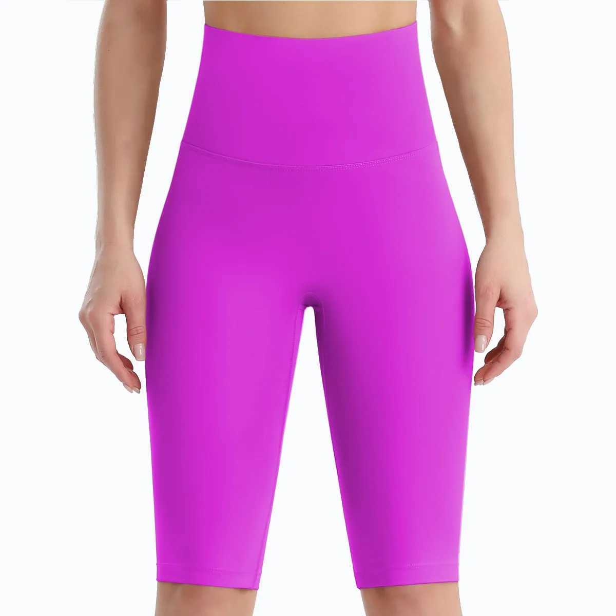 New Womens Summer Seamless Hip Lifting High Waist Solid Color Yoga Pants Exercise Five PantsXJ250111