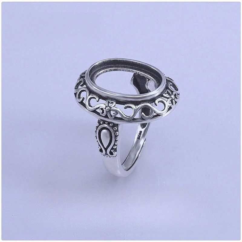 Setting 9*11/10*12/12*14/11*15/10*13mm Gemstone S925 Sterling Silver Ring Empty DIY Support for Men Fine Fashion Charm JewelryXJ250110