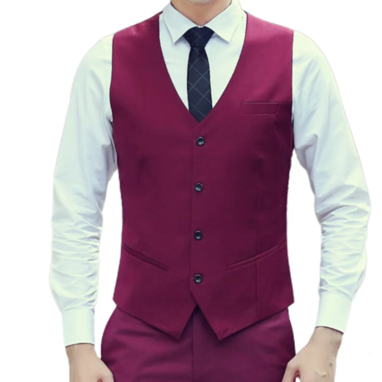 Retro Style Vest with VneckCasual Business Cardigan for Mensinglebreasted Suit Vests Menvest Office 250107