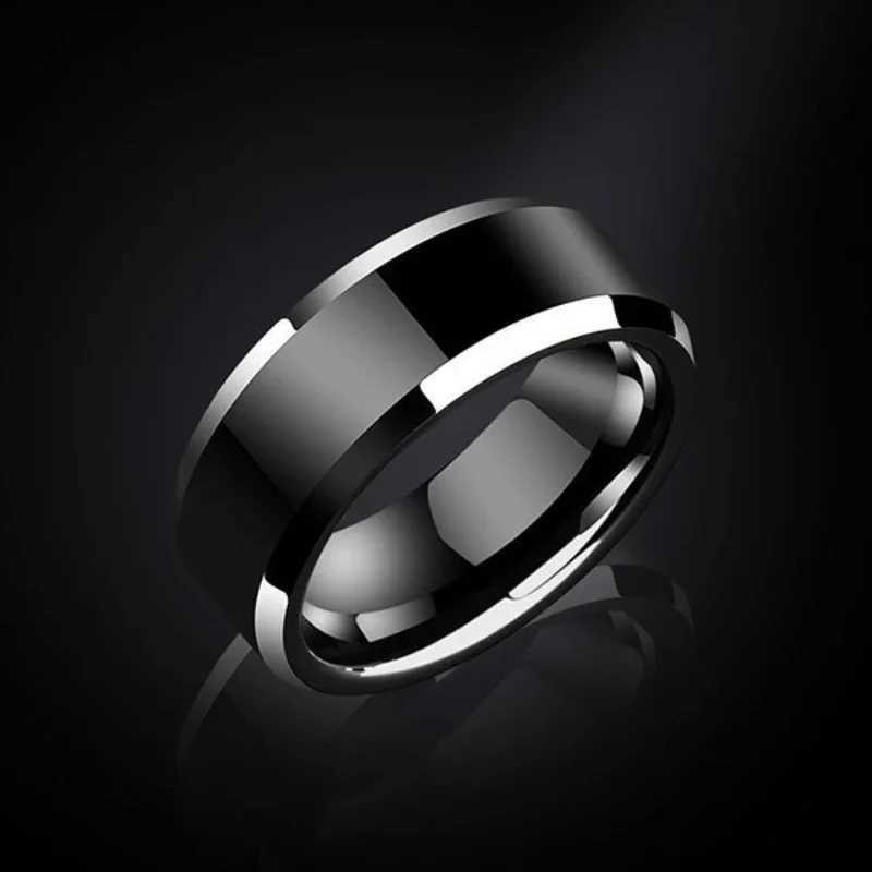 Simple stainless steel ring titanium punk fashionable personality metal beveled polished ring suitable for womens parties W250111