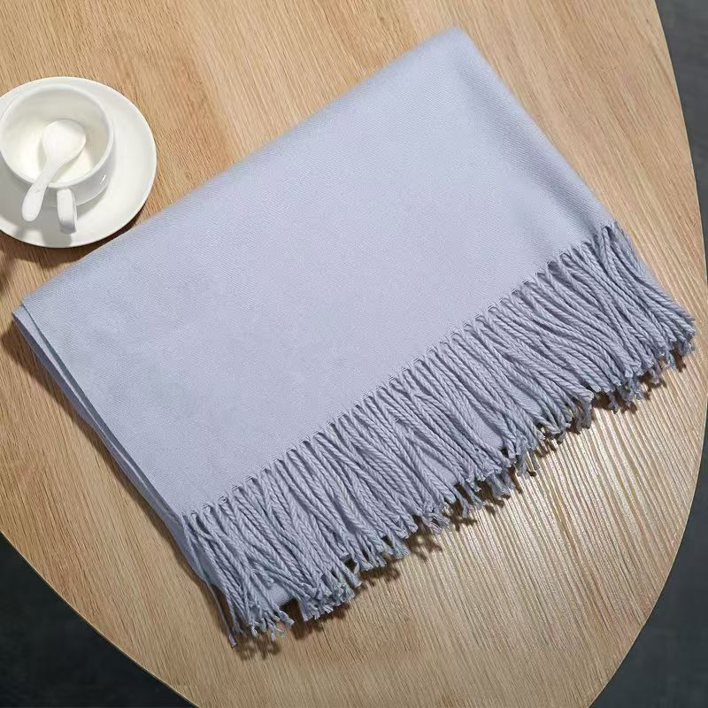 T092 scarf women's shawl Korean version versatile dual-use double-sided solid color student men and women long warm neck scarf autumn and winter 
