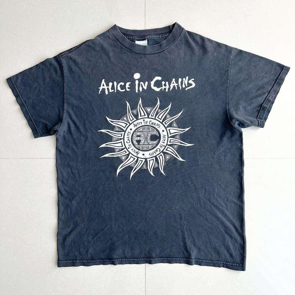 Niche Instagram Trendy Round Neck In Chains Alice Prisoner Printed Short Sleeves