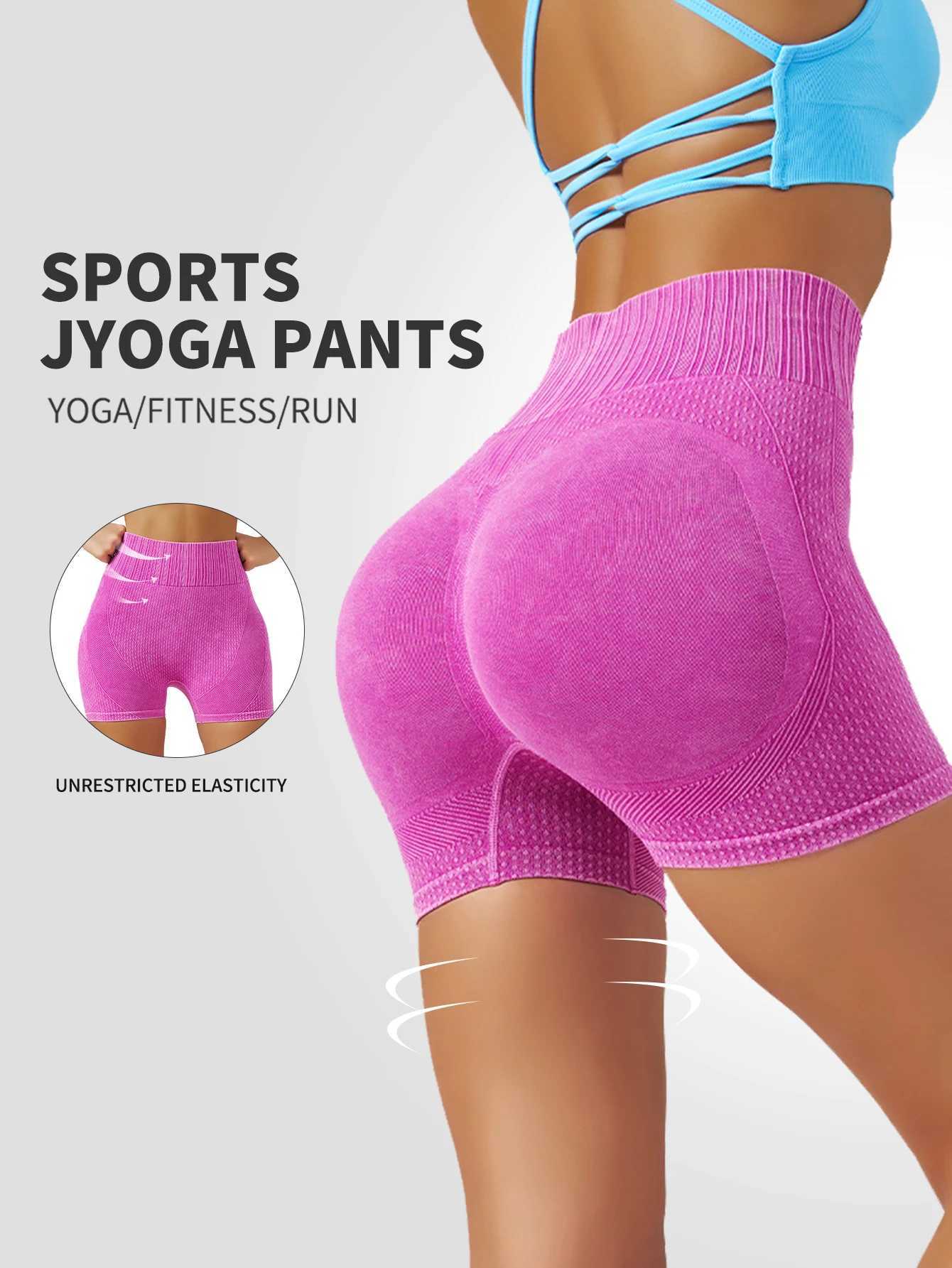 Matte Sexy Peach Buttocks Quick Drying Breathable Yoga Pants Sand Washed WOMENS Running Sports and Fitness Three Point ShortsXJ250111