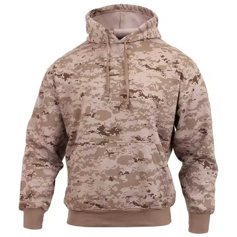Military camouflage hoodie camouflage 3D printed mens and womens fashionable casual pull rod outdoor sports top W250110