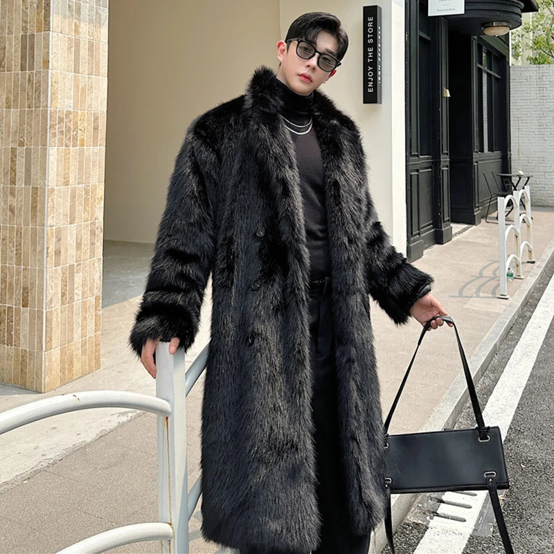LUZHEN 2024 Winter Thickening Warm Fur Coat Trend Fashionable Niche Long Korean Mens Temperament Outerwear LZ7985 250107