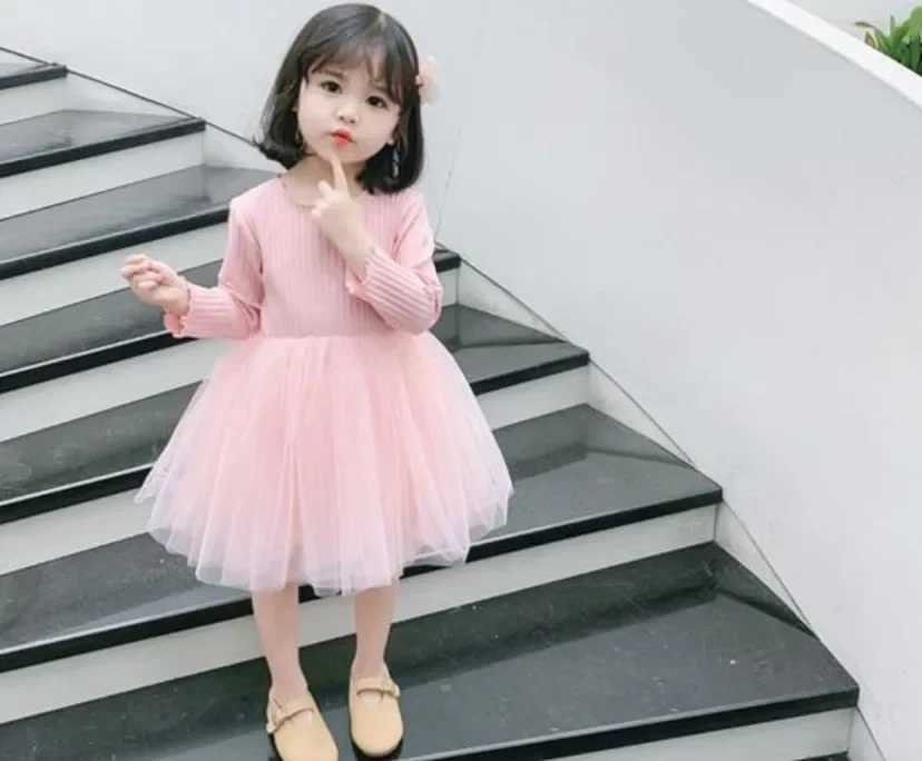 Baby girl lace patchwork dress 2022 newly arrived childrens girl spring and autumn dress childrens princess cotton dress 12M-6Y W250111