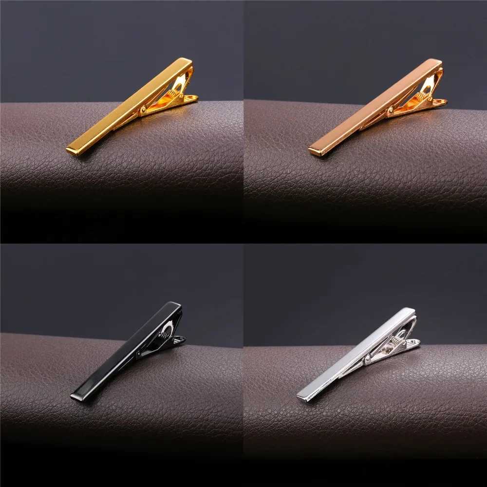 Mens Tie Clip Set Simple Flat Belt Design Gold/Rose Gold/Black Tie Clip 4-Color Mens Jewelry TC147QC25 W250111