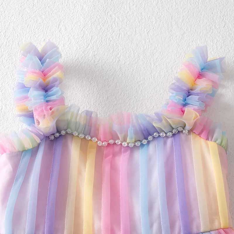 Baby girl Tutu dress sleeveless shoulder strap rainbow princess girl birthday party costume Childrens Halloween party costume W250111