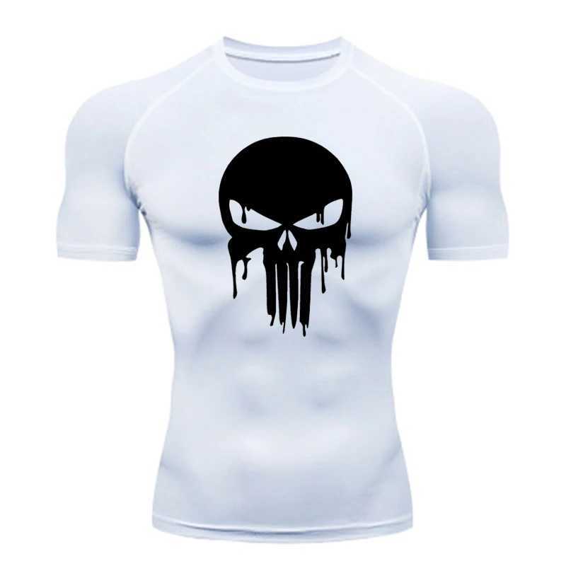 Summer sports top mens running T-shirt skeleton fitness short sleeved quick drying compression T-shirt W250111