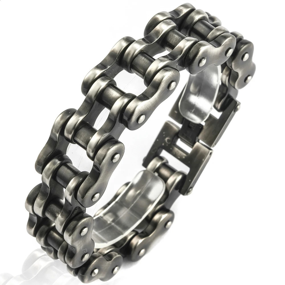 22/24CM Long 21MM Wide Bracelet Men Rock And Roll Motorcycle Chain Mens Bracelets Heavy Stainless Steel Bangles Bikers Jewelry 250110