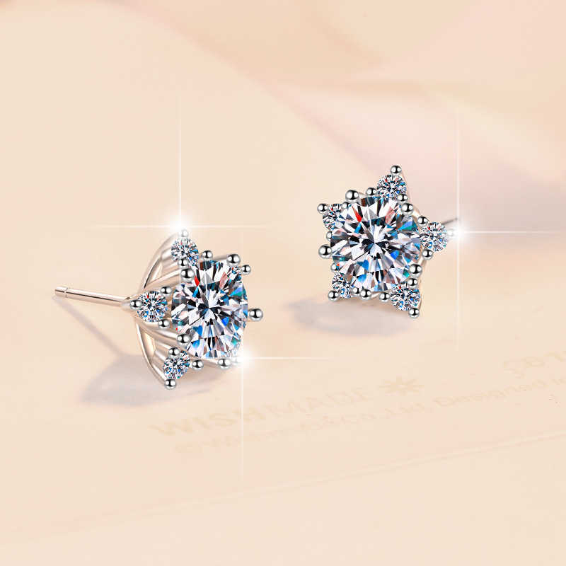 Sale Silver Sterling Stone Price On Jewellery Studs Wife Ct Moissanite Women Buy 1ct Cheap Jewelry Moissanite Earrings