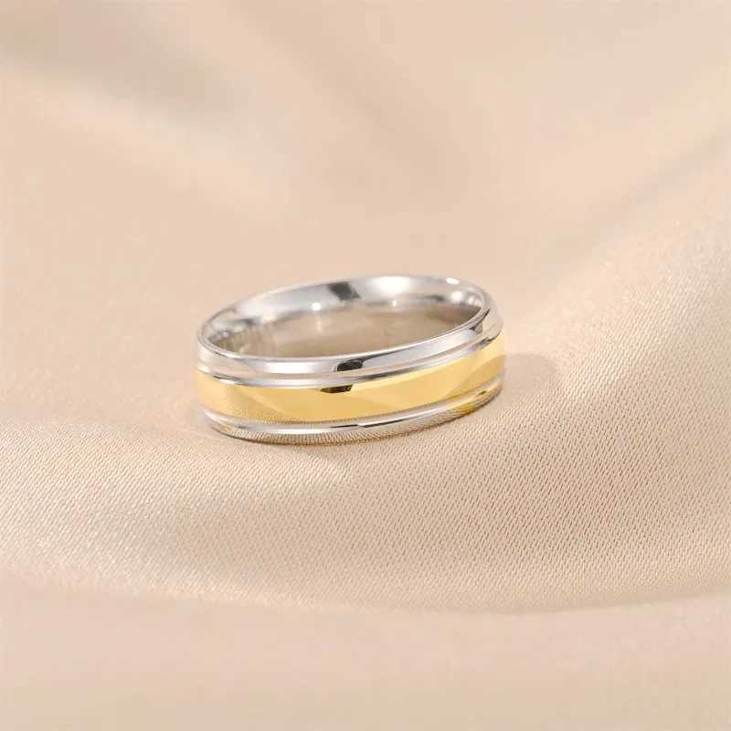 Simple 6mm Ring for Women Men Prevent Allergy High Polished Wedding Rings Stainl Steel Couple Finger Jewelry GiftsXJ250110