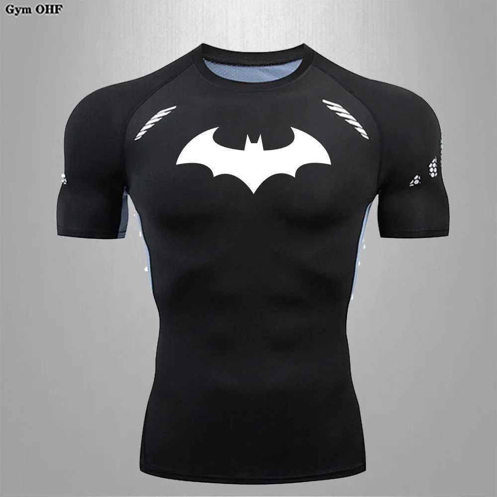 Mens Bat Compression Shirt Mens Long Sleeve Running T-shirt Sunscreen Second Breathable Fast Drying Rashgarda Top Sports W250111