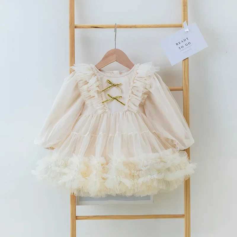 Baby Girl Tutu Princess Dress Baby Butterfly Puff Sleeves Childrens Gauntlet Viscount Par Birthday Baby Clothing L468 W250111