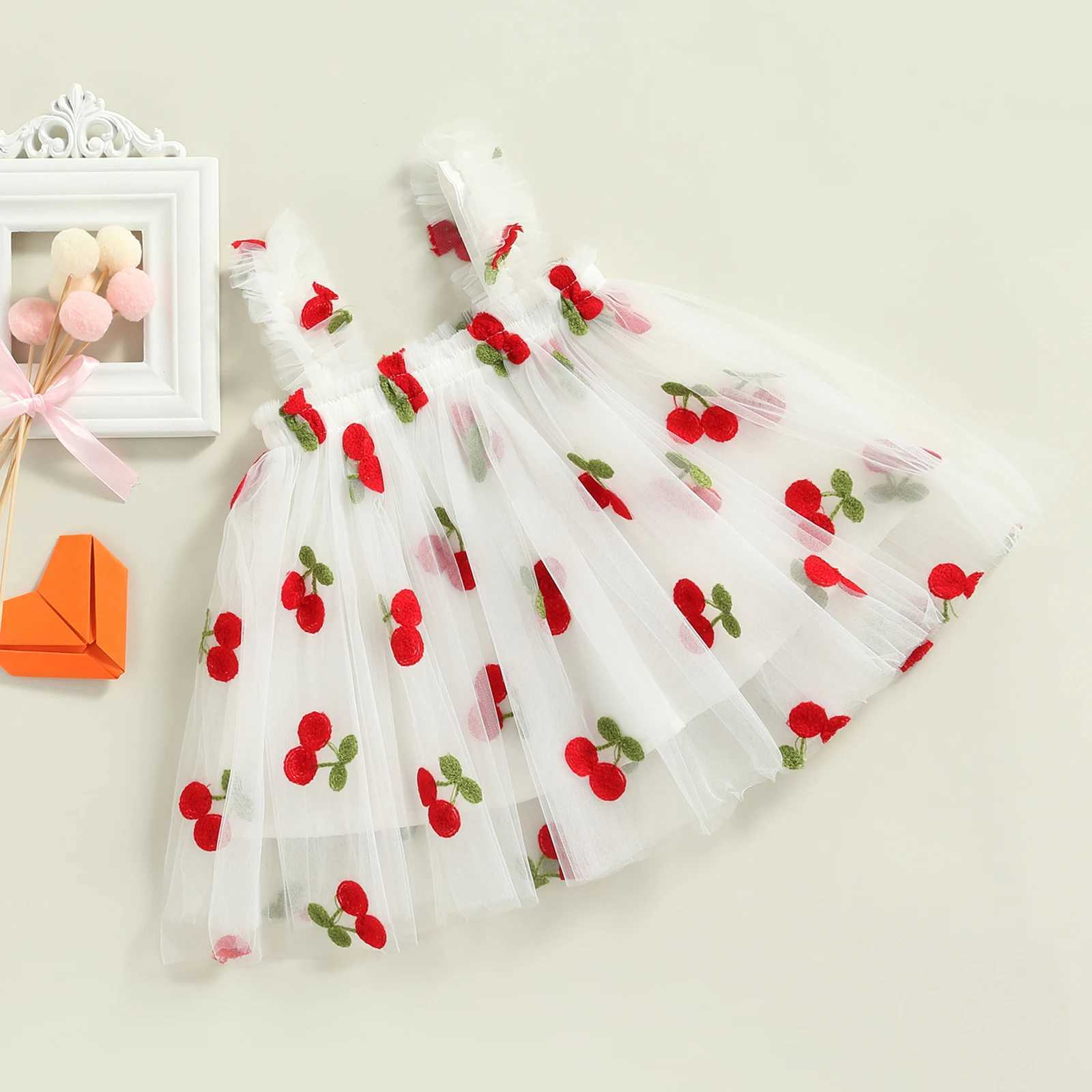0-5Y baby girl summer dress 2023 new childrens sleeveless sequin star chiffon Tutu dress Par princess girl costume W250111