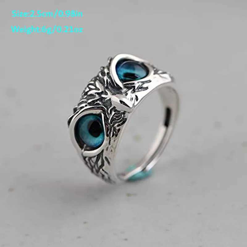 Adjustable Retro Owl Ring Mens Retro Color Eye Ring W250111