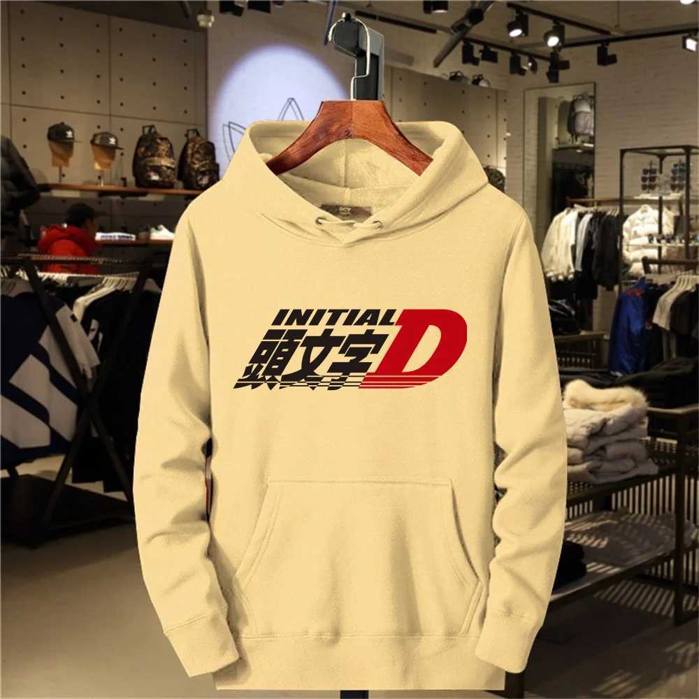 Initial D racing sports hooded mens sports shirt autumn long sleeved hooded sports shirt black gray sports shirt W250110