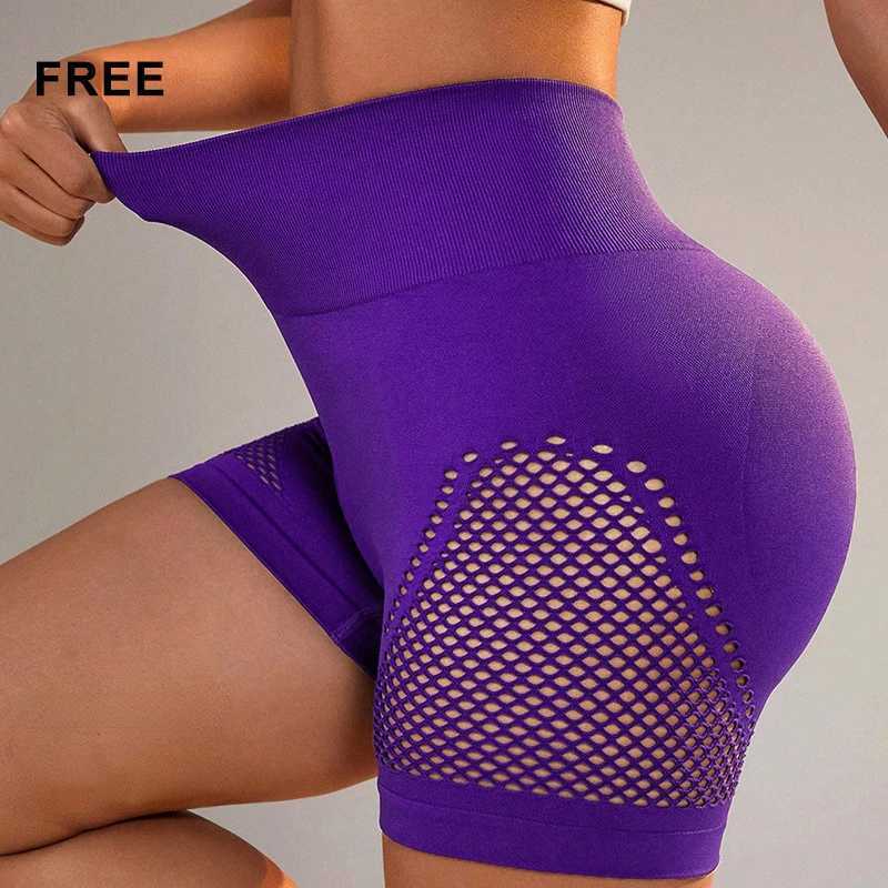 Sexy Hollow Out High Waist Yoga Short Gym Mujer High Bounce Breathable Hip Lift Fitness Pants Workout Running Gym LeggingsXJ250111