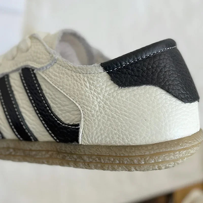 Careaymade-Genuine Leather womens shoessoft sole comfortable casual single shoescowhide ugly cute lace up small white shoes 250106