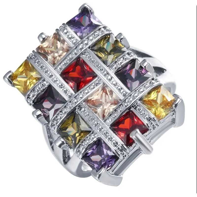Fashion Jewelry Colorful Zircon Female Ring Confion Gift Party AccoriesXJ250110
