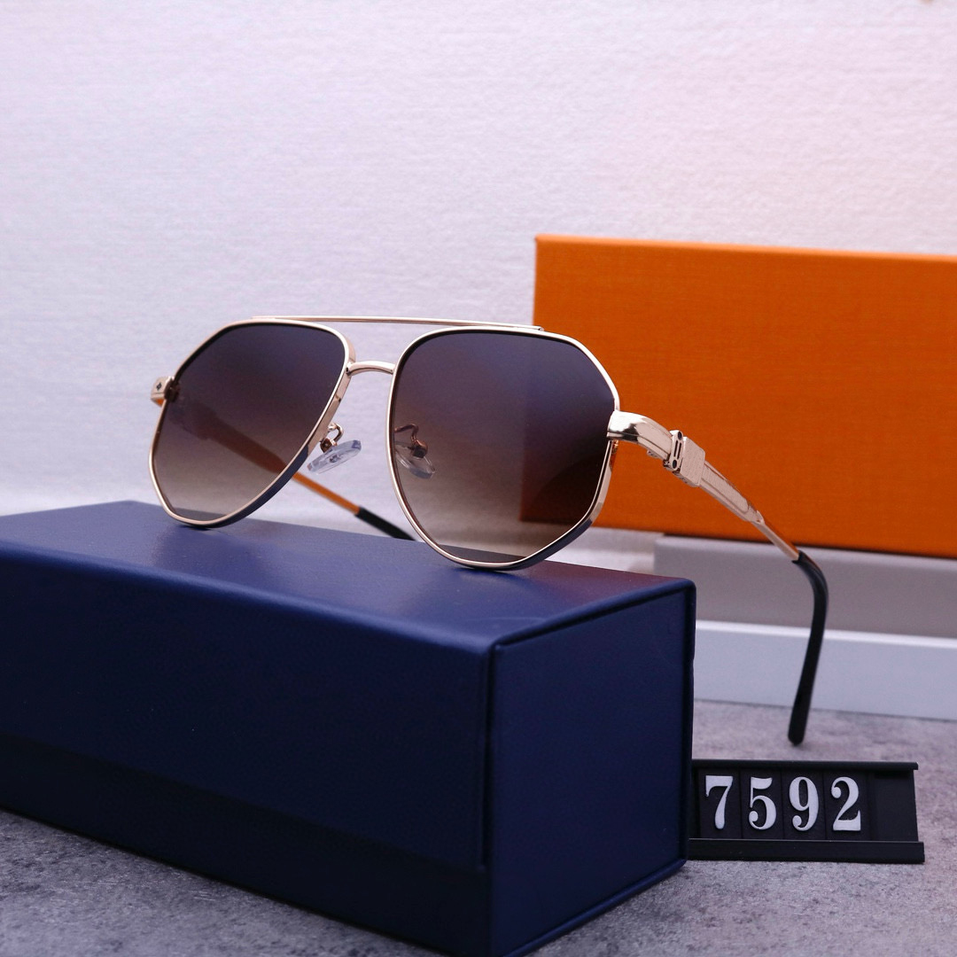 With Box Designer Sunglasses Luxury Eyeglasses Brand Glasses Fashion Black Khaki Man Women Unisex Vintage Frame Summer Beach Casual Goggle Shading Polarized Glass