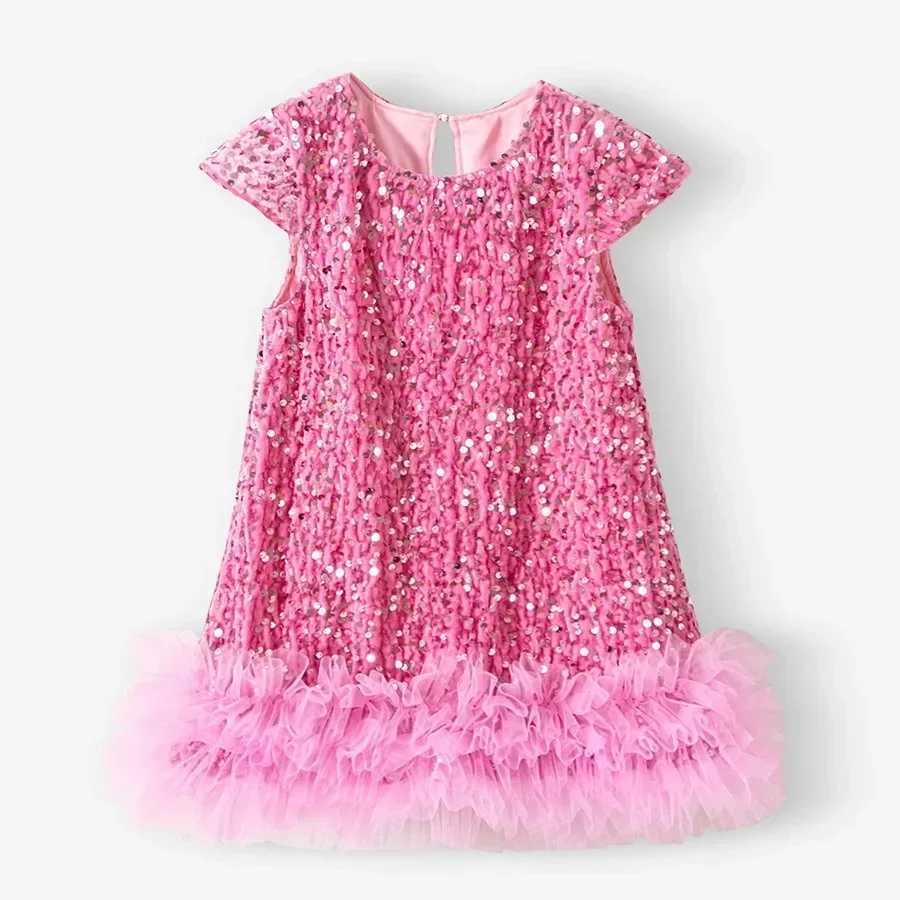 New autumn girl princess dress baby elegant Par Tutu fluffy sequin mesh skiing childrens mesh chiffon birthday dress L465 W250111