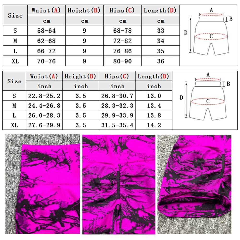 Seamless Elastic Push Up Yoga Shorts For Women High Waist Jacquard Weave Tie Dye Fitness Workout Sport Gym Cycling Tights SummerXJ250111